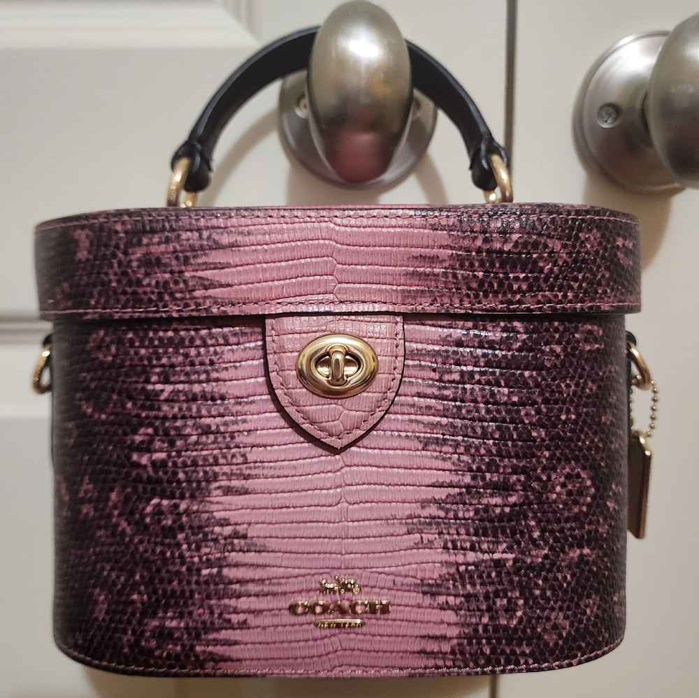Coach Pink Faux Lizard Kay Crossbody Bag.